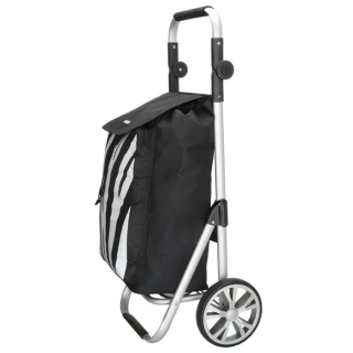 Černo-bílý nastavitelný nákupní vozík na kolečkách “Hercules“