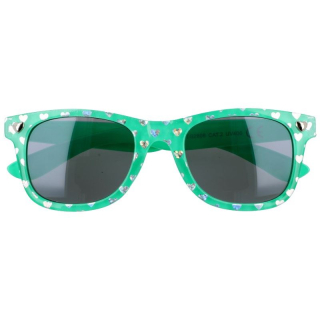 Tmavě zelené srdíčkové dětské brýle Wayfarer "Hearts" (3-9 let)