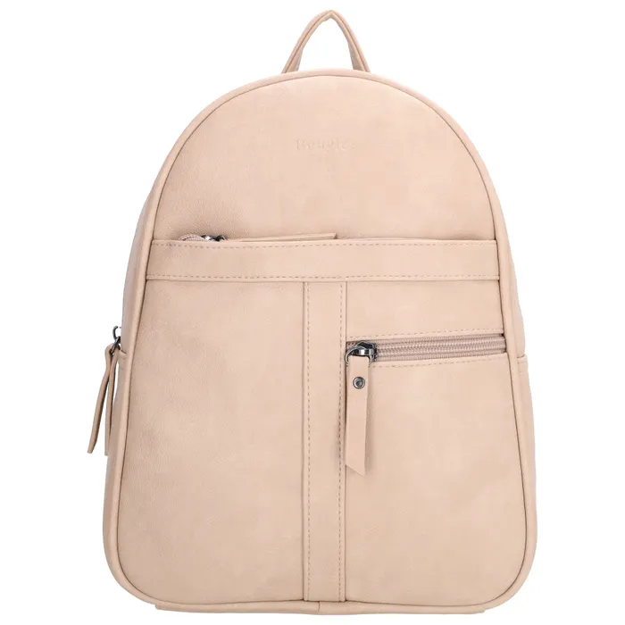 Béžový malý elegantní batoh „Doublezip“