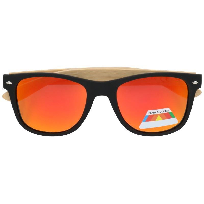 Oranžové dřevěné zrcadlové brýle Wayfarer “Wood 2“