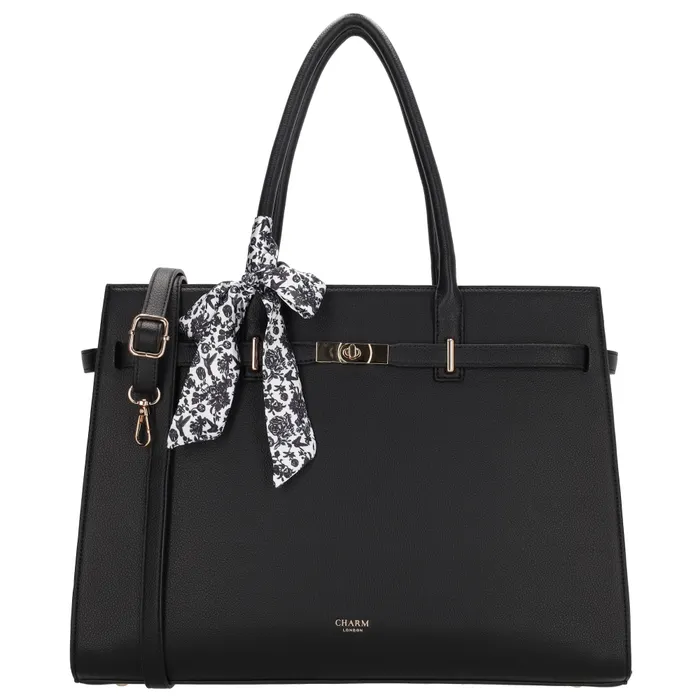 Černá velká shopper kabelka na notebook „Crystal”