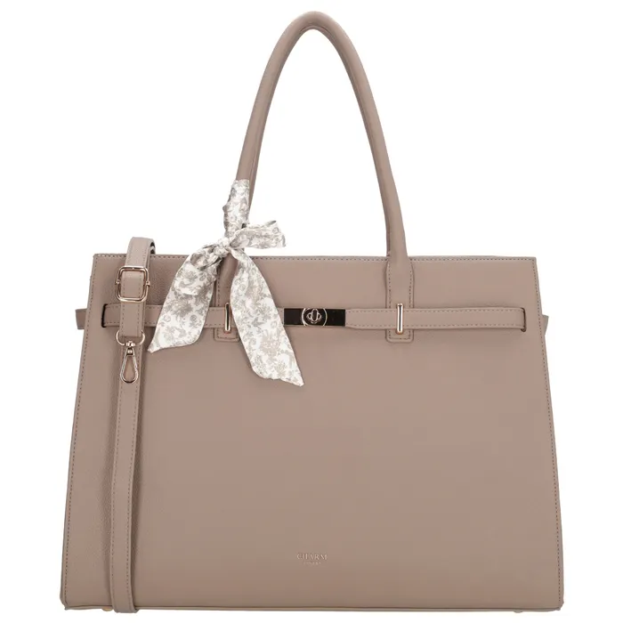 Béžová velká shopper kabelka na notebook „Crystal”