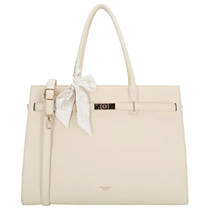 Bílá velká shopper kabelka na notebook „Crystal”