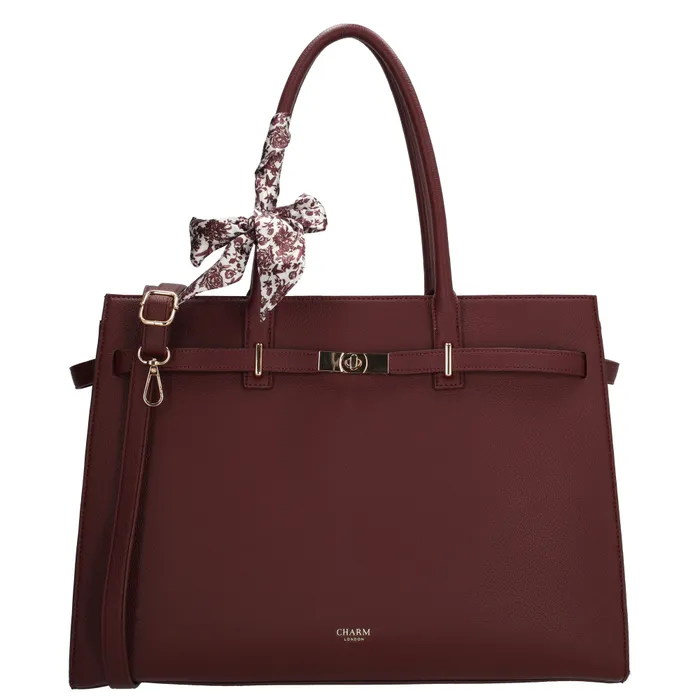 Tmavě červená velká shopper kabelka na notebook „Crystal”