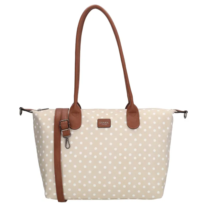 Béžová puntíkovaná objemná shopper kabelka „Femine”