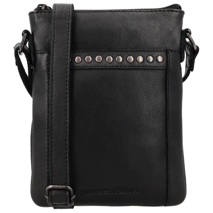 Černá crossbody kabelka z pravé kůže „Hardrock”
