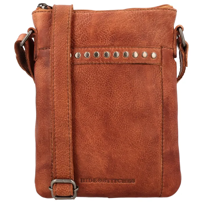 Hnědá crossbody kabelka z pravé kůže „Hardrock”