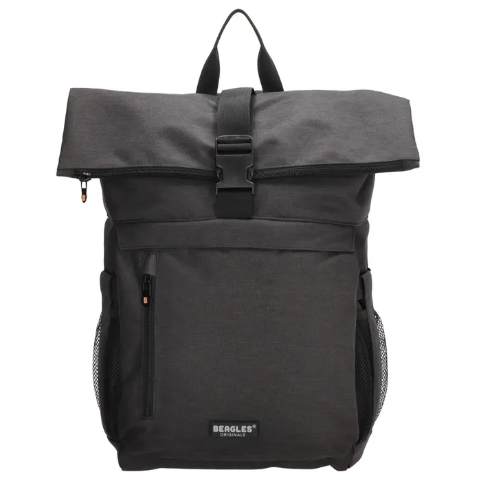 Černý prostorný roll top batoh do školy „Back to School“