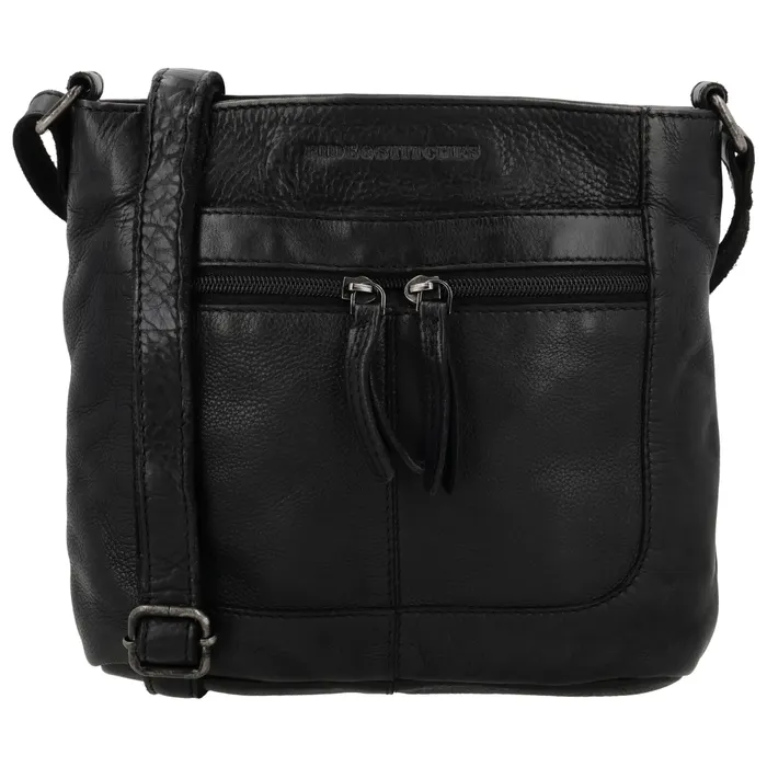 Černá čtvercová kožená crossbody kabelka „Alisha”