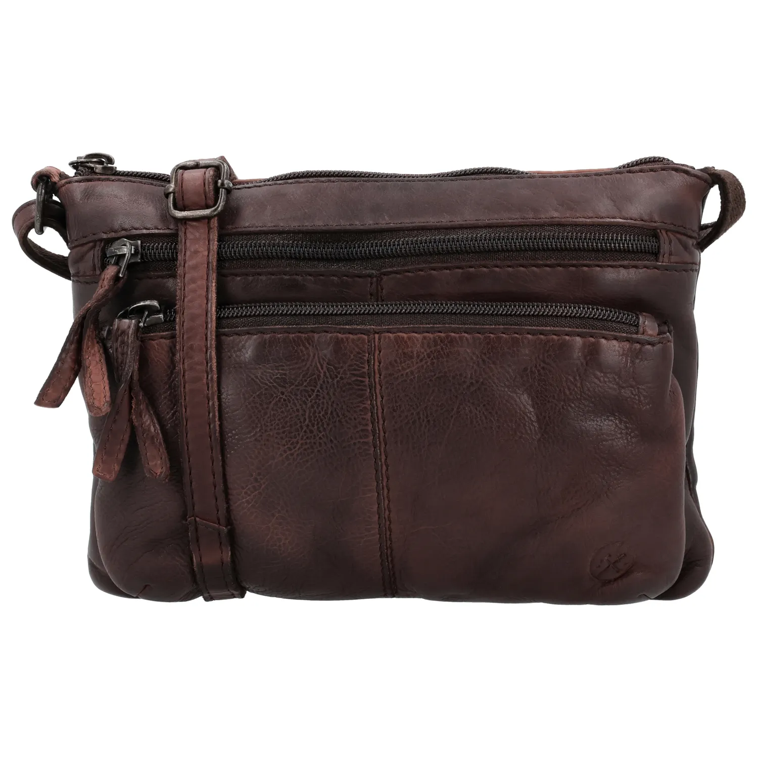 Tmavě hnědá prémiová kožená crossbody kabelka „Bonavitta“