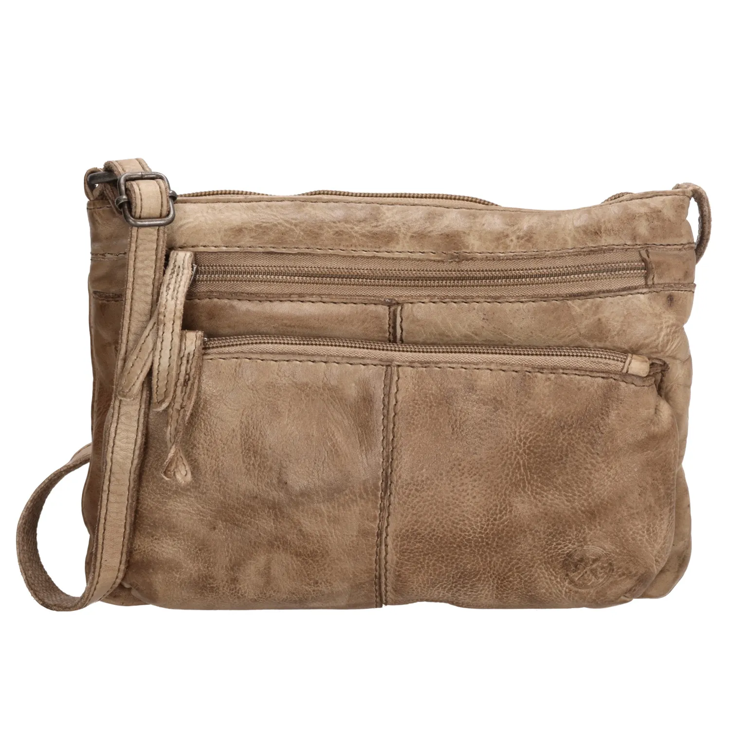 Světle hnědá prémiová kožená crossbody kabelka „Bonavitta“