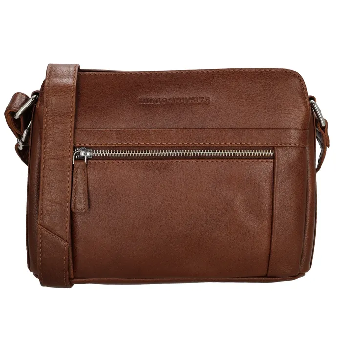 Hnědá prošívaná kožená crossbody kabelka „Florenza“