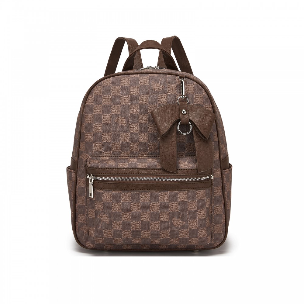 Hnědý elegantní kožený batoh „Cherry“