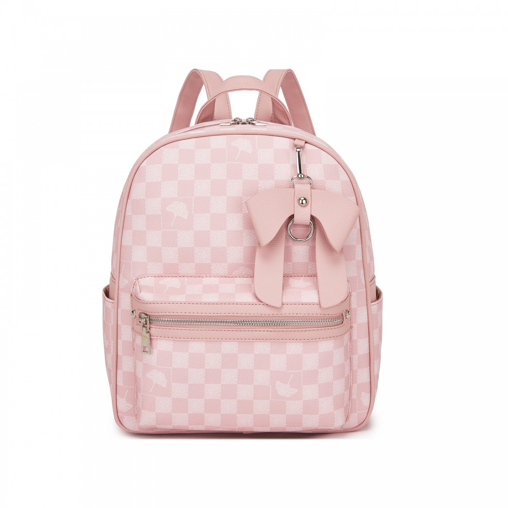 Růžový elegantní kožený batoh „Cherry“