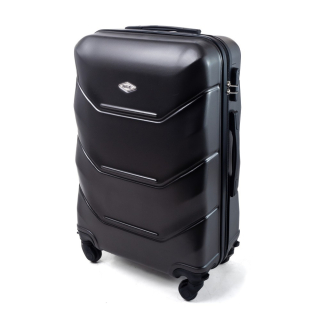 Černý luxusní lehký plastový kufr "Luxury" - 3 velikosti