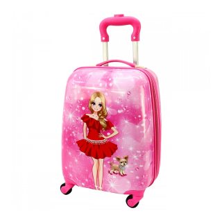 Růžový dětský cestovní kufr "Dolly" - vel. M