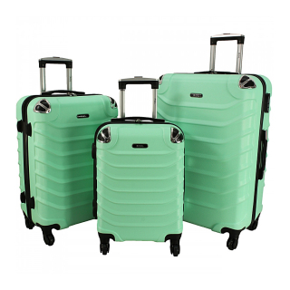 Zelená sada 3 plastových kufrů "Premium" - vel. M, L, XL