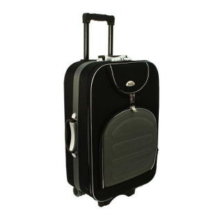 Šedo-černý látkový kufr na kolečkách "Movement" - vel. M