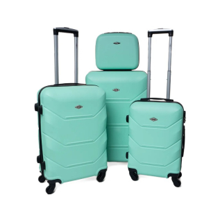 Zelená sada 4 luxusních skořepinových kufrů "Luxury" - vel. S, M, L, XL