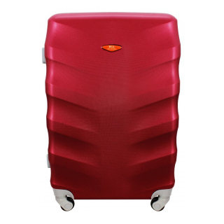 Tmavě červený plastový kufr na 4 kolečkách "Spinner" - vel. M
