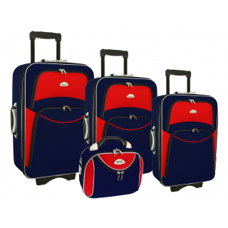 Červeno-modrá sada 4 cestovních kufrů "Standard" -  vel. S, M, L, XL