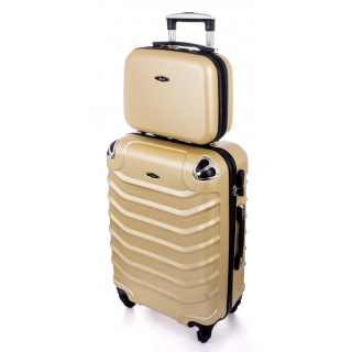 Zlatá sada (taška+kufr) skořepinových kufrů "Premium" - 2 velikosti