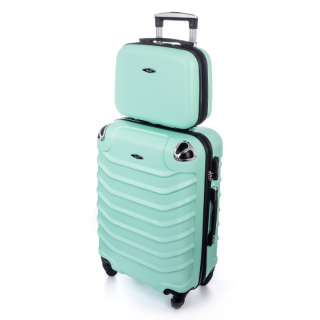 Zelená sada (taška+kufr) skořepinových kufrů "Premium" - 2 velikosti