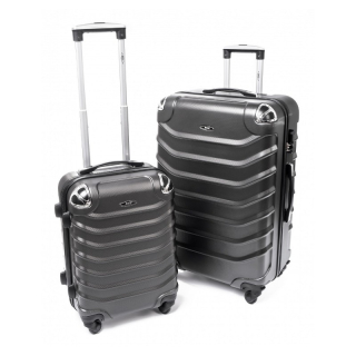 Černá 2 sada skořepinových kufrů "Premium" - 2 velikosti