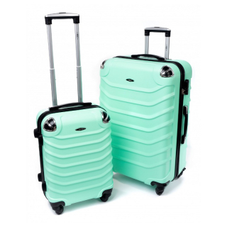 Zelená 2 sada skořepinových kufrů "Premium" - 2 velikosti