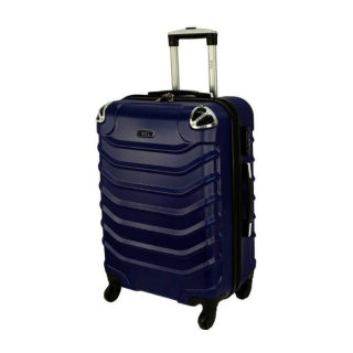 Tmavě modrý odolný cestovní kufr do letadla "Premium" - vel. M