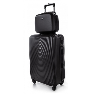 Černá sada (taška+kufr) skořepinových kufrů "Motion" - 2 velikosti