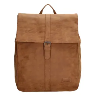 Hnědý objemný kožený batoh „Saint Tropez“