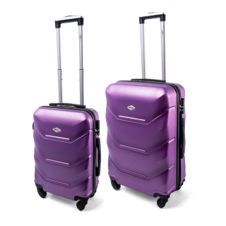 Fialová sada 2 luxusních lehkých skořepinových kufrů "Luxury" - vel. M, L