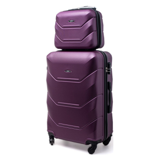 Fialová sada 2 luxusních lehkých plastových kufrů "Luxury" - 2 velikost