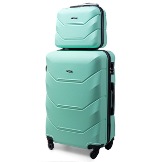 Zelená sada 2 luxusních lehkých plastových kufrů "Luxury" - 2 velikost