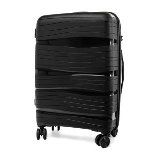 Černý prémiový skořepinový kufr "Royal" s TSA zámkem - 3 velikosti