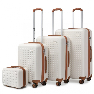 Bílá sada pevných luxusních kufrů "Journey" - vel. S, M, L, XL
