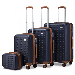 Modrá sada pevných luxusních kufrů "Journey" - vel. S, M, L, XL