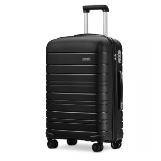 Černý prémiový plastový kufr s TSA zámkem "Majesty 2" - 3 velikosti