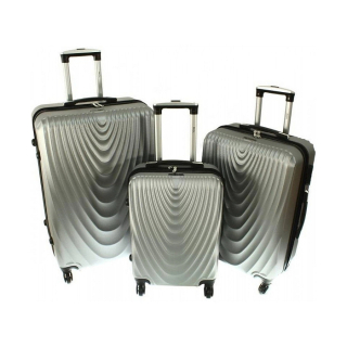 Stříbrná sada 3 skořepinových kufrů "Motion" - vel. M, L, XL