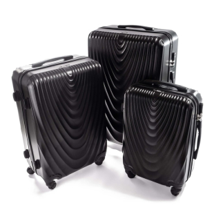 Černá sada 3 skořepinových kufrů "Motion" - vel. M, L, XL