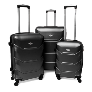 Černá sada 3 luxusních skořepinových kufrů "Luxury" - vel. M, L, XL